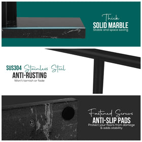 WISATO marble-base towel rack adds glossy style and weight for stability.
