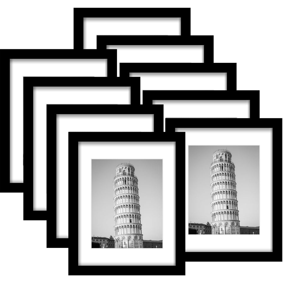 Wiscet 11x14 frame set9 front view in black for wall or tabletop display