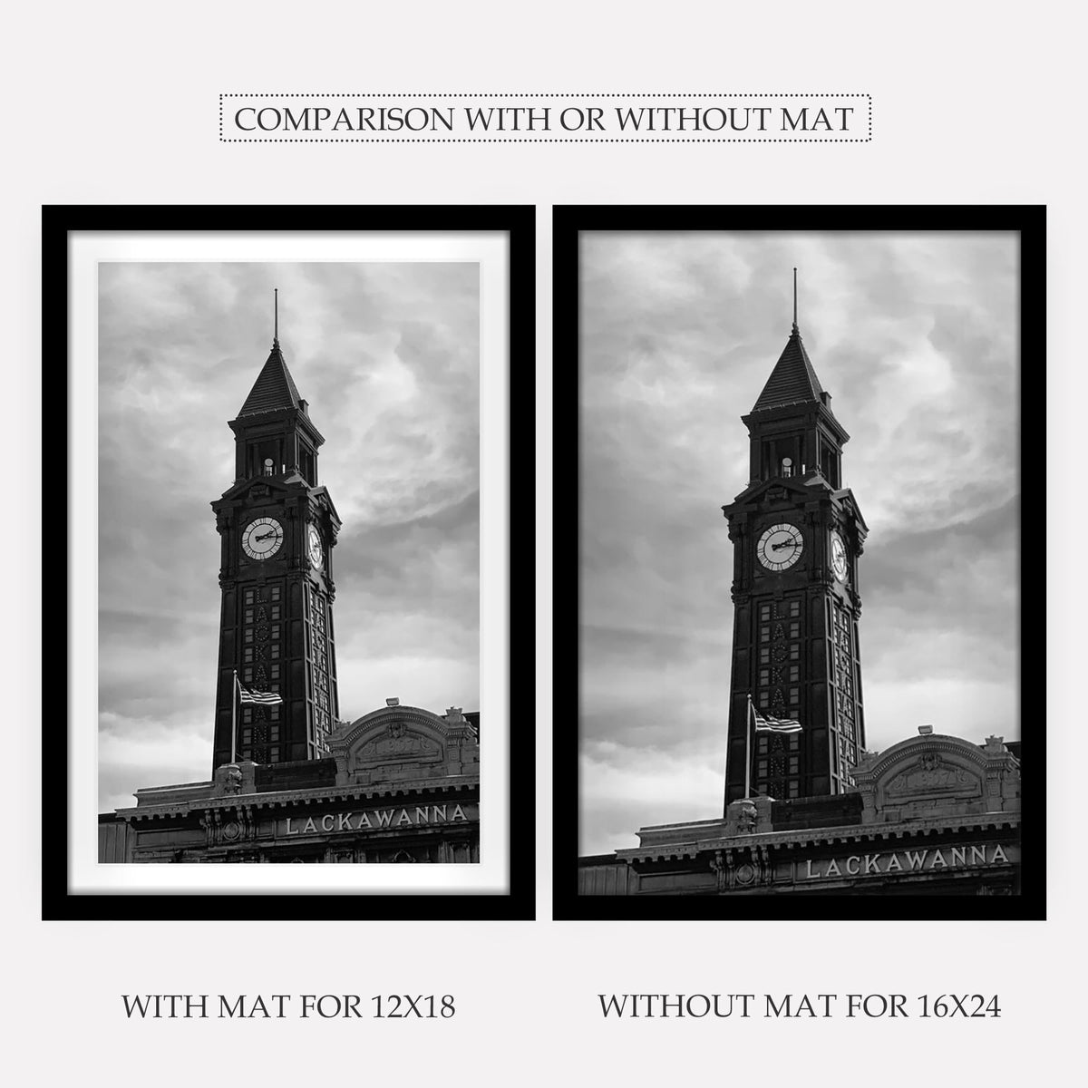 Wiscet 12x18 photo display with mat in black frame