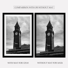 Wiscet 12x18 photo display with mat in black frame