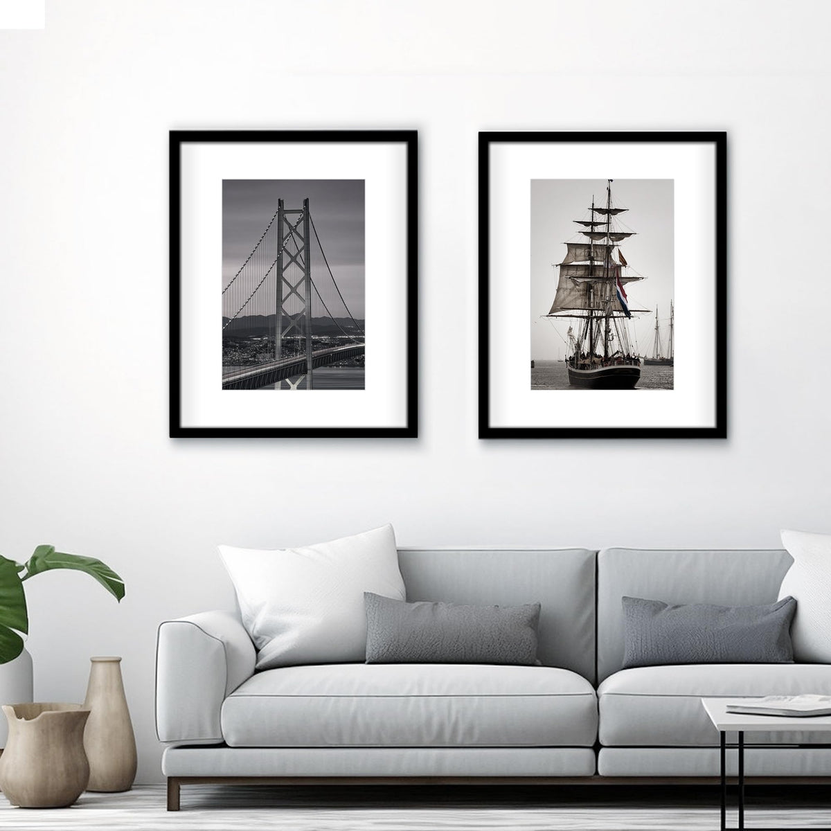Wiscet 16x20 frame set3 wall horizontal display in a gallery setup.
