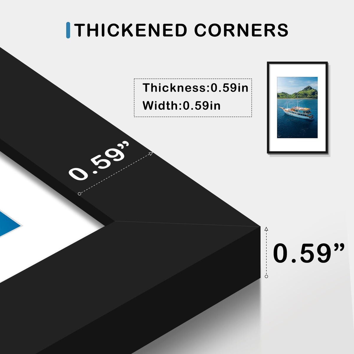 Wiscet black MDF frame emphasizes a clean timeless look for photos