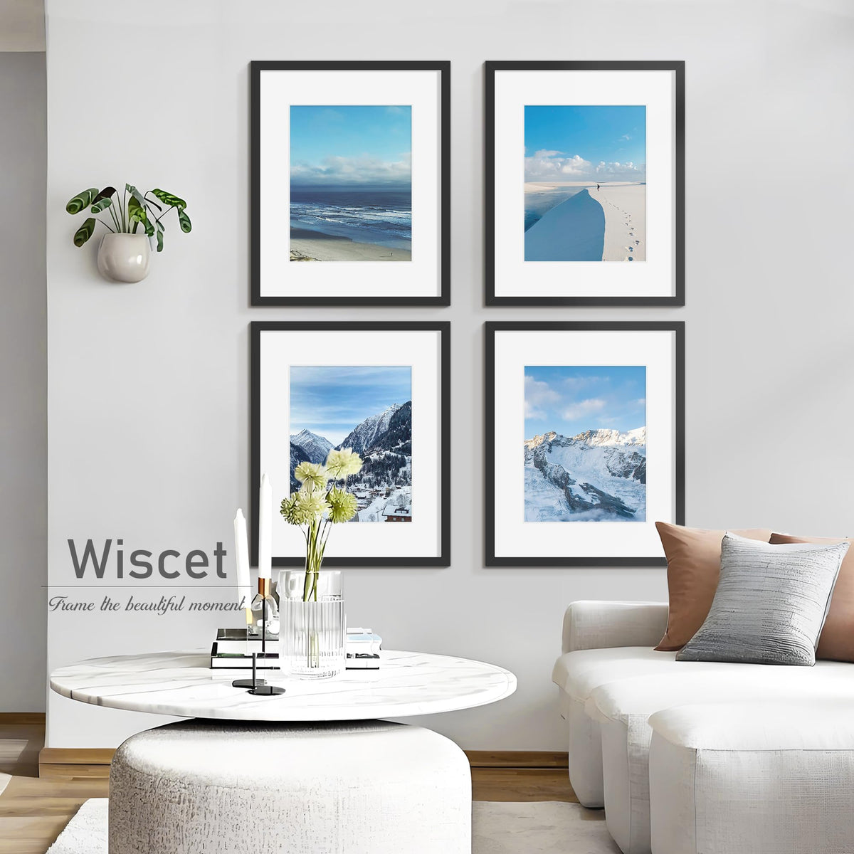 Wiscet black picture frame decor fits modern or traditional interiors