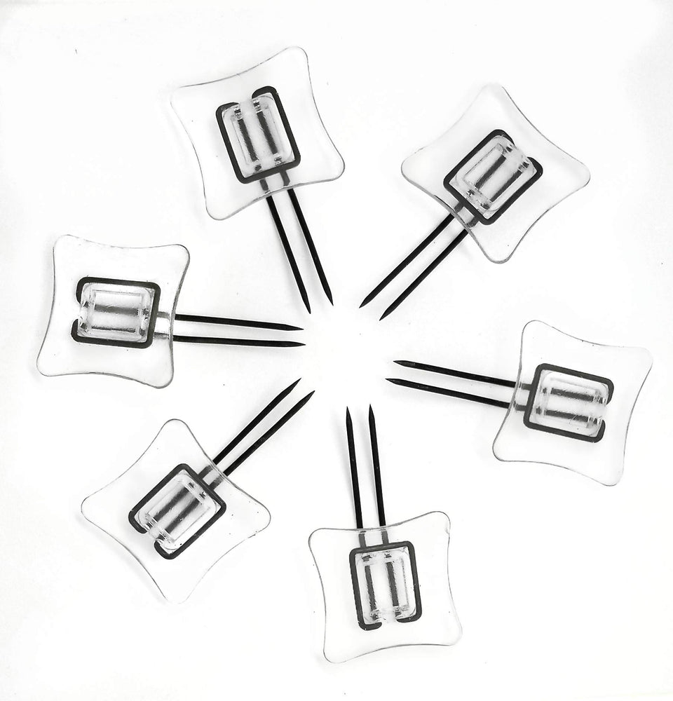 Wise Linkers rug pins pack-6 anchors securing a rug over an underlay for stability.