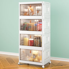 Wise Oannes 4-tier storage bins with lids, top view showing 23 qt per level.