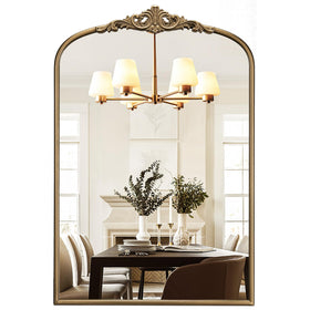 Wiserset vintage arched gold mirror with arch design enhances space and elegance