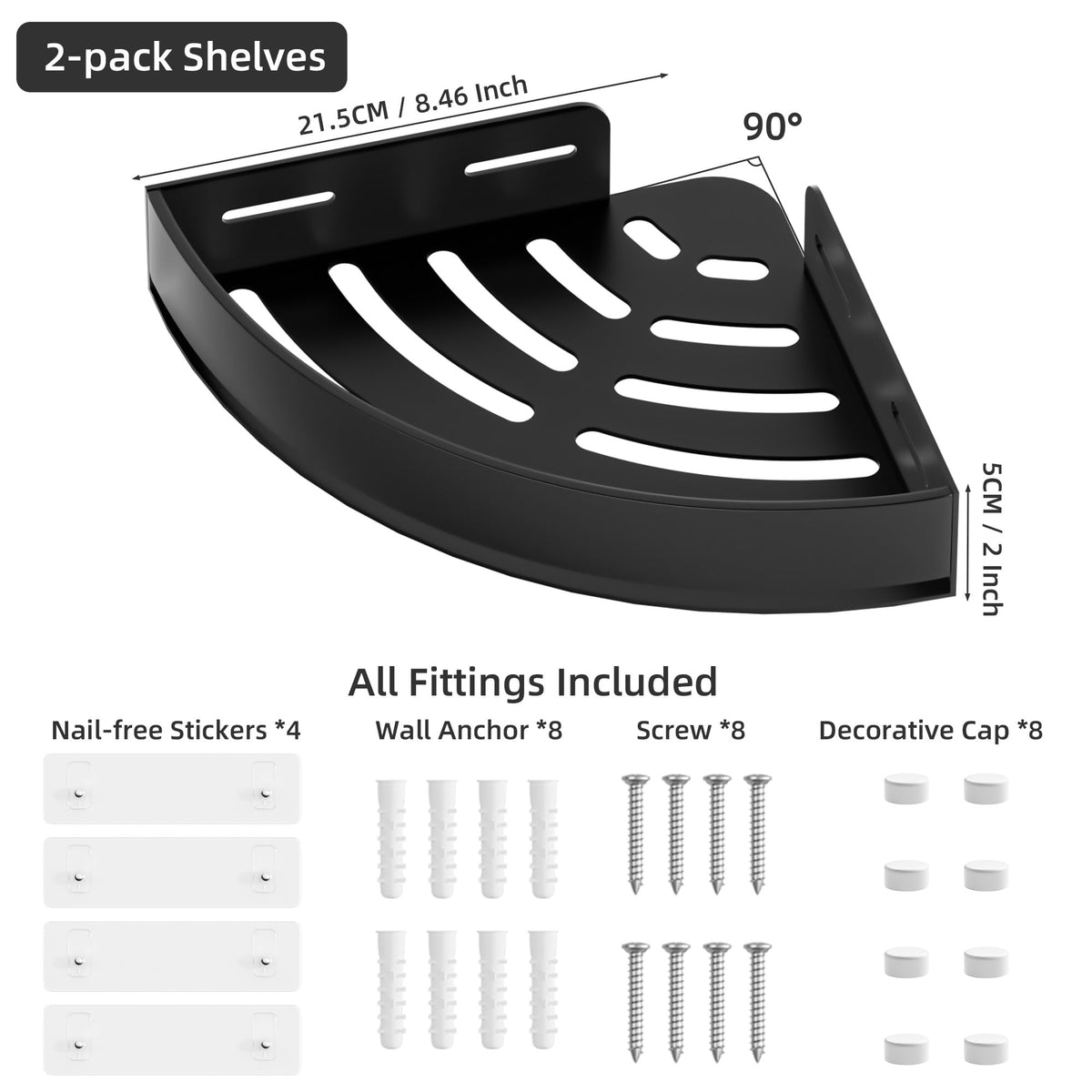 Wisfame aluminum triangle shelf drainage keeps bottles dry after use