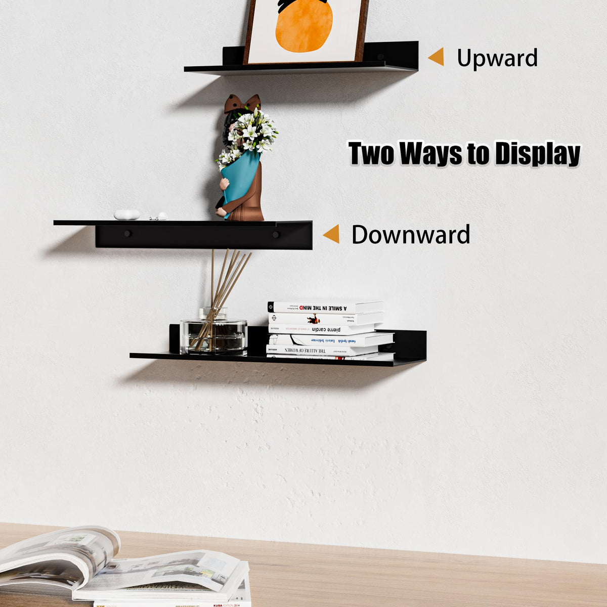 Wisfame living room display shelf with decorative items