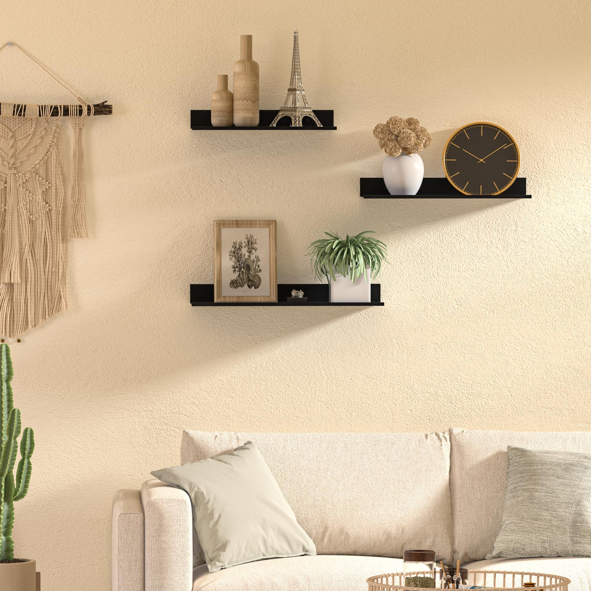 Wisfame floating shelves medium 13.7-inch display for organized living room items