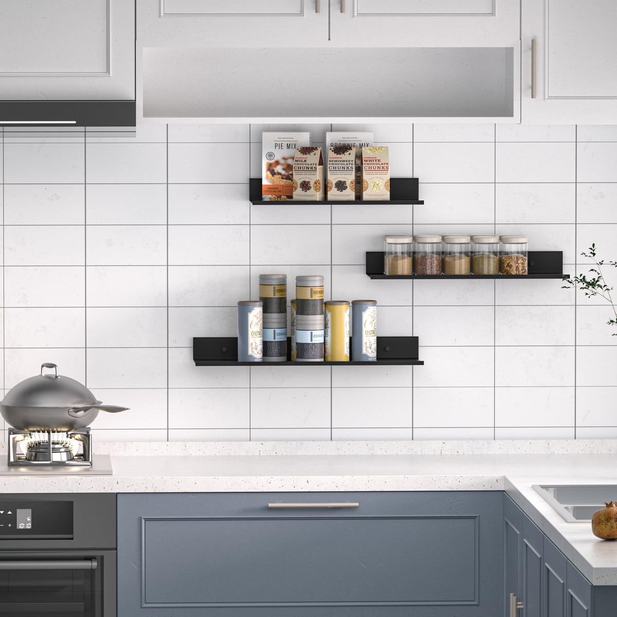 Wisfame quick-install shelves with no-drill option shown