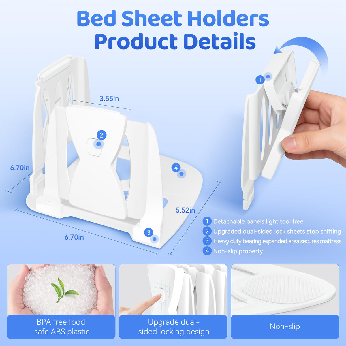 WishBay dual-side lock design provides strong grip without fabric damage.
