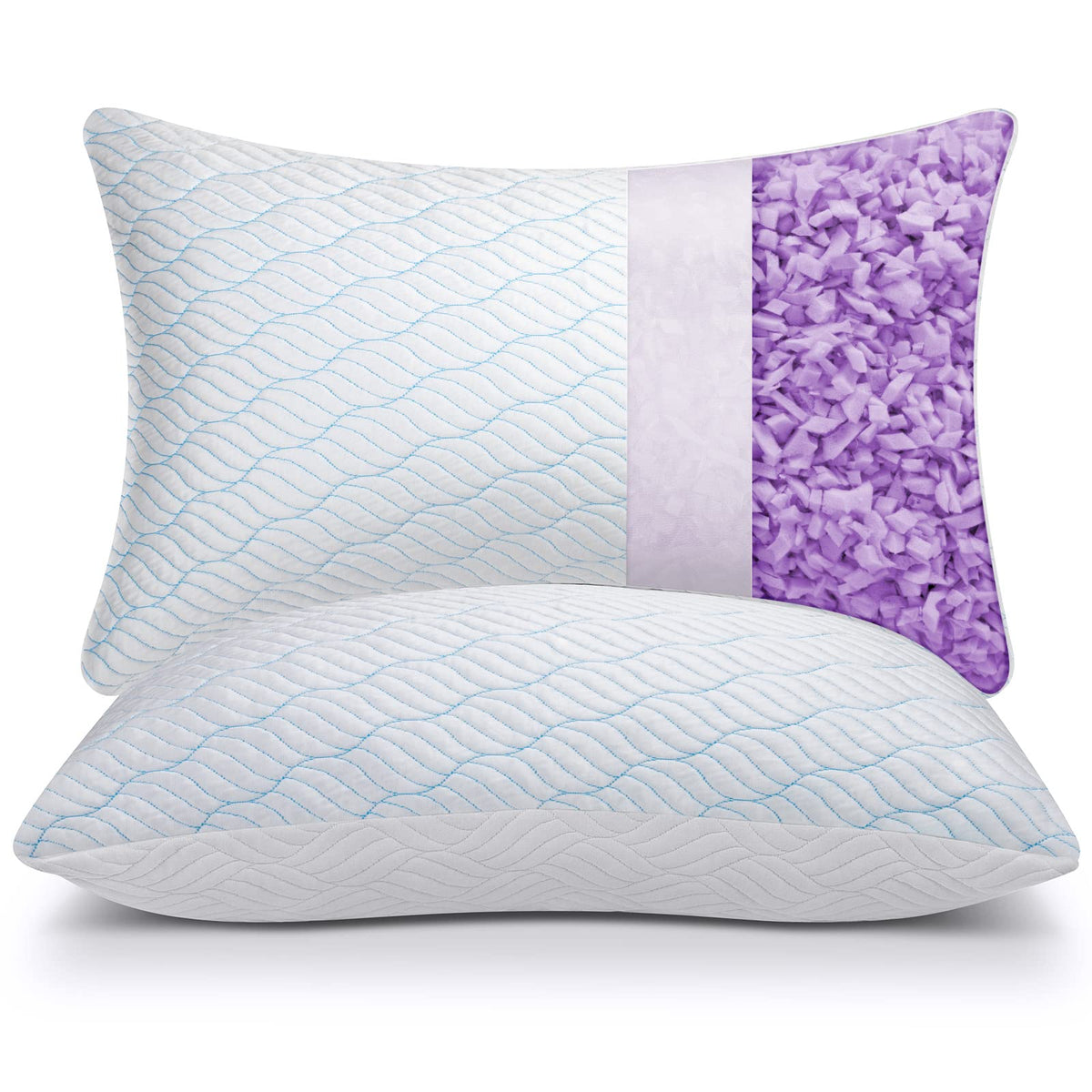 Wishsmile cooling fabric cover close-up showing cool-to-touch texture for hot sleepers