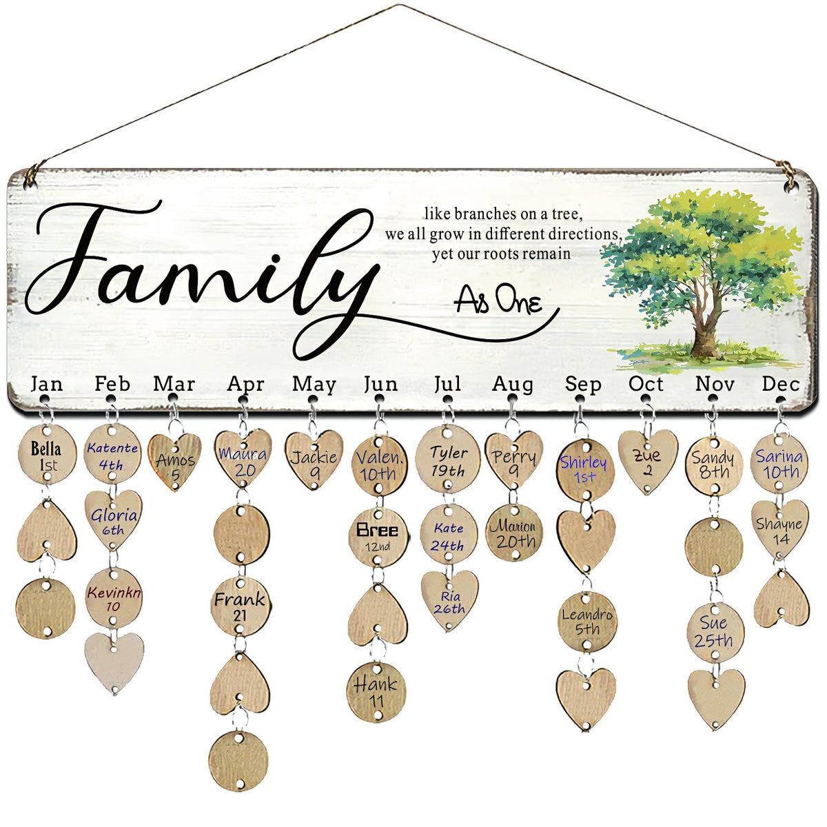 Wisiew Birthday Reminder Board wall hanging organizes family birthdays
