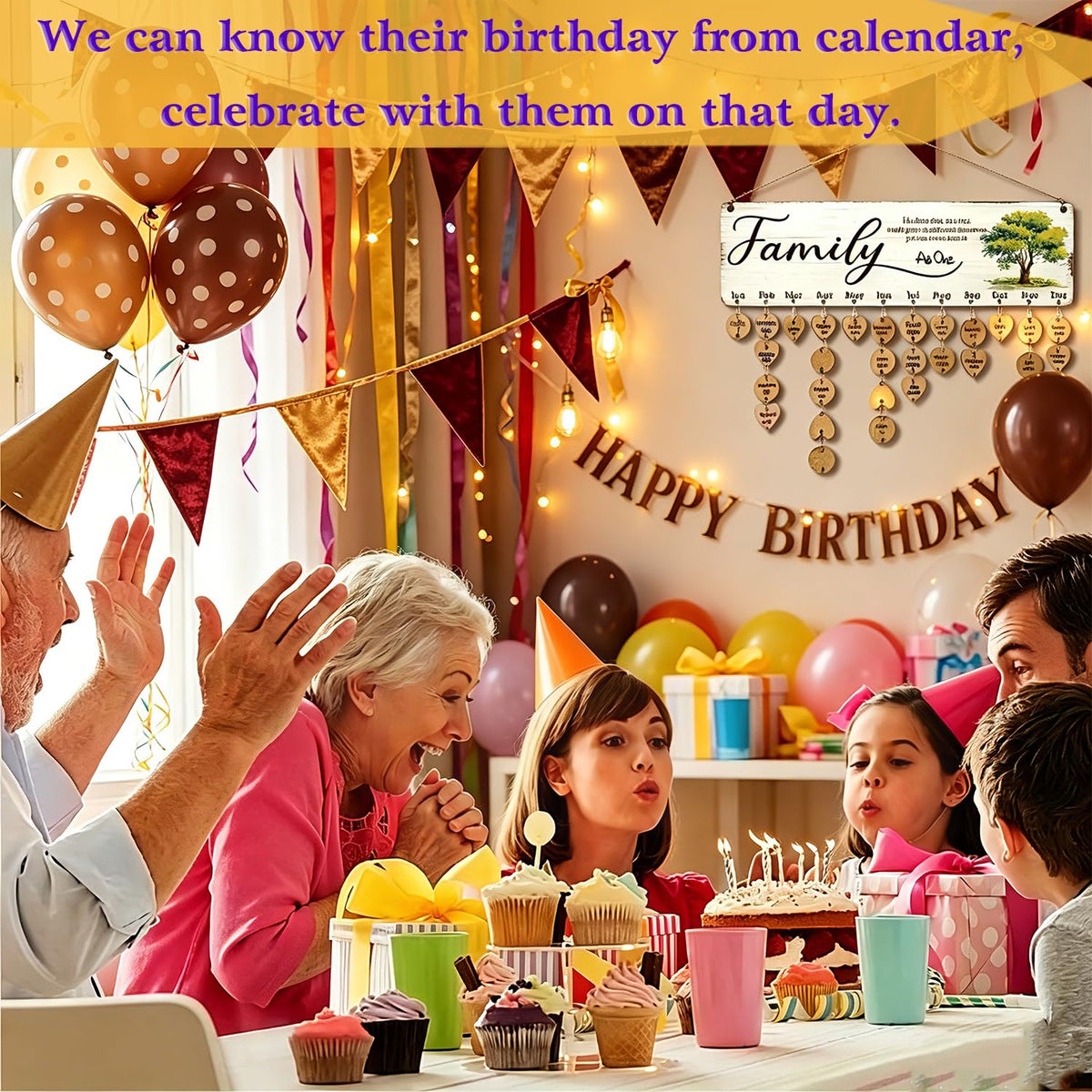 Wisiew wooden birthday tags (110) for tracking relatives' dates