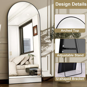 WISSMIELS living room focal point with a bold arched mirror