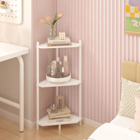 Wisuce corner shelf in bathroom setting for towels and toiletries