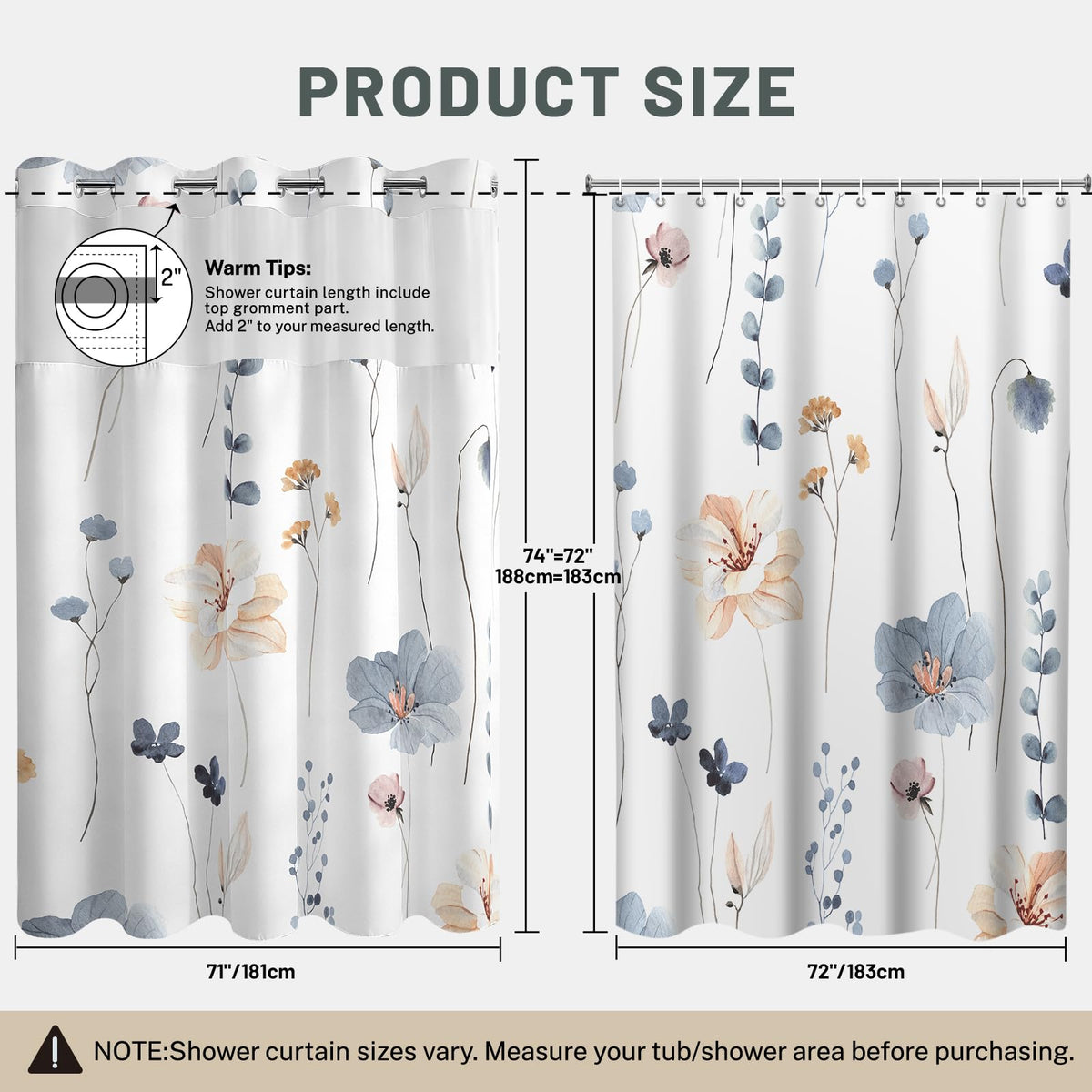 WITHLOC blue-beige floral detail enhances bathroom ambiance