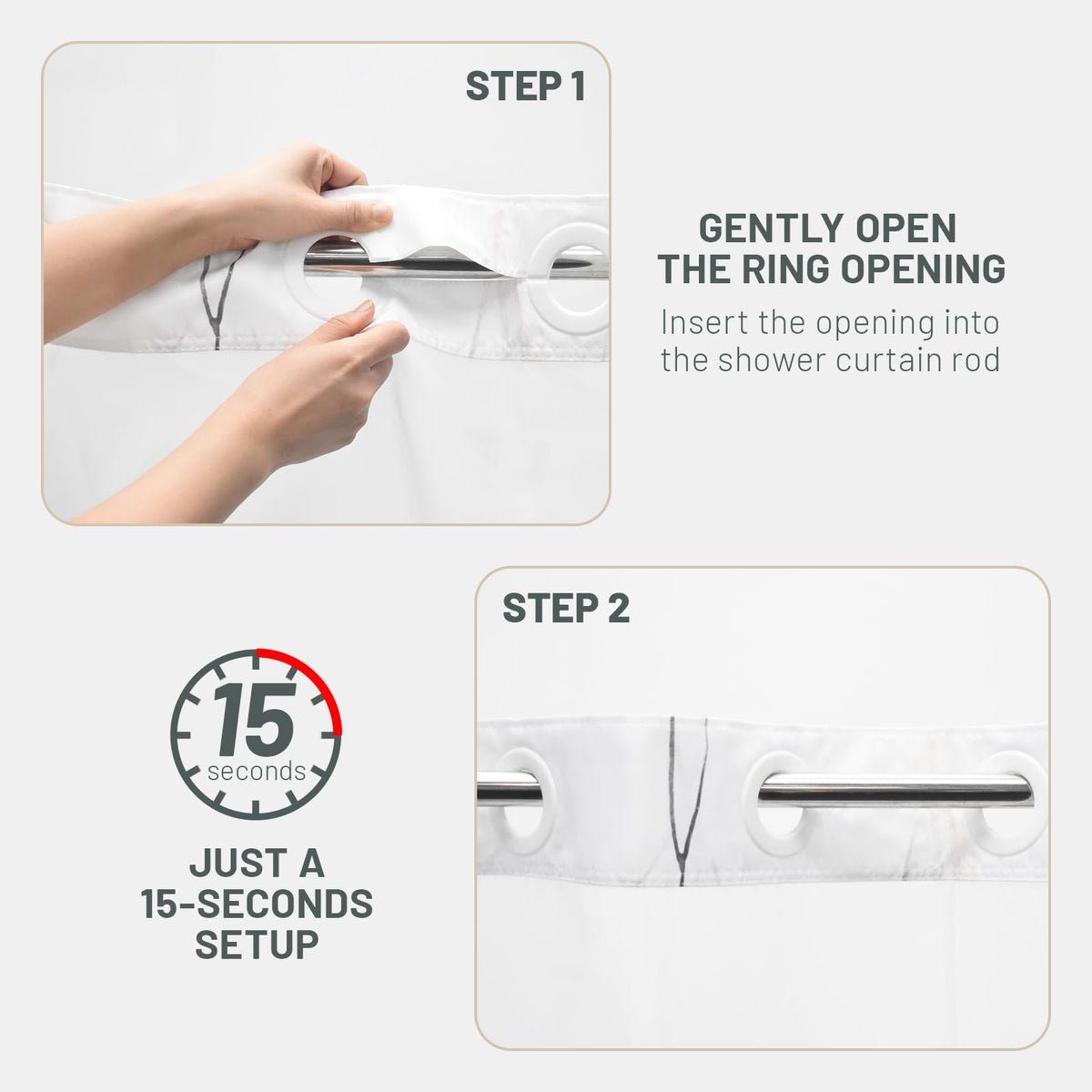 WITHLOC light-filtering mesh top lets daylight in while preserving privacy