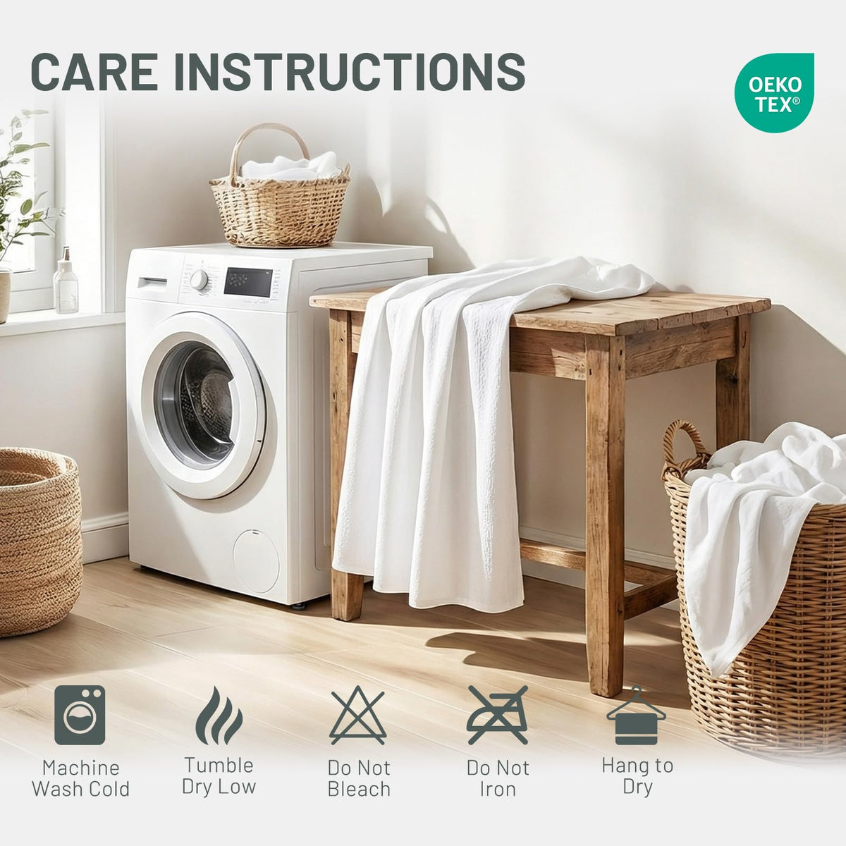 WITHLOC Machine-washable fabric simplifies cleaning after busy days.