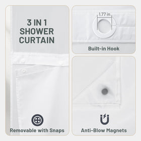 WITHLOC magnets at bottom secure the curtain for privacy and stability