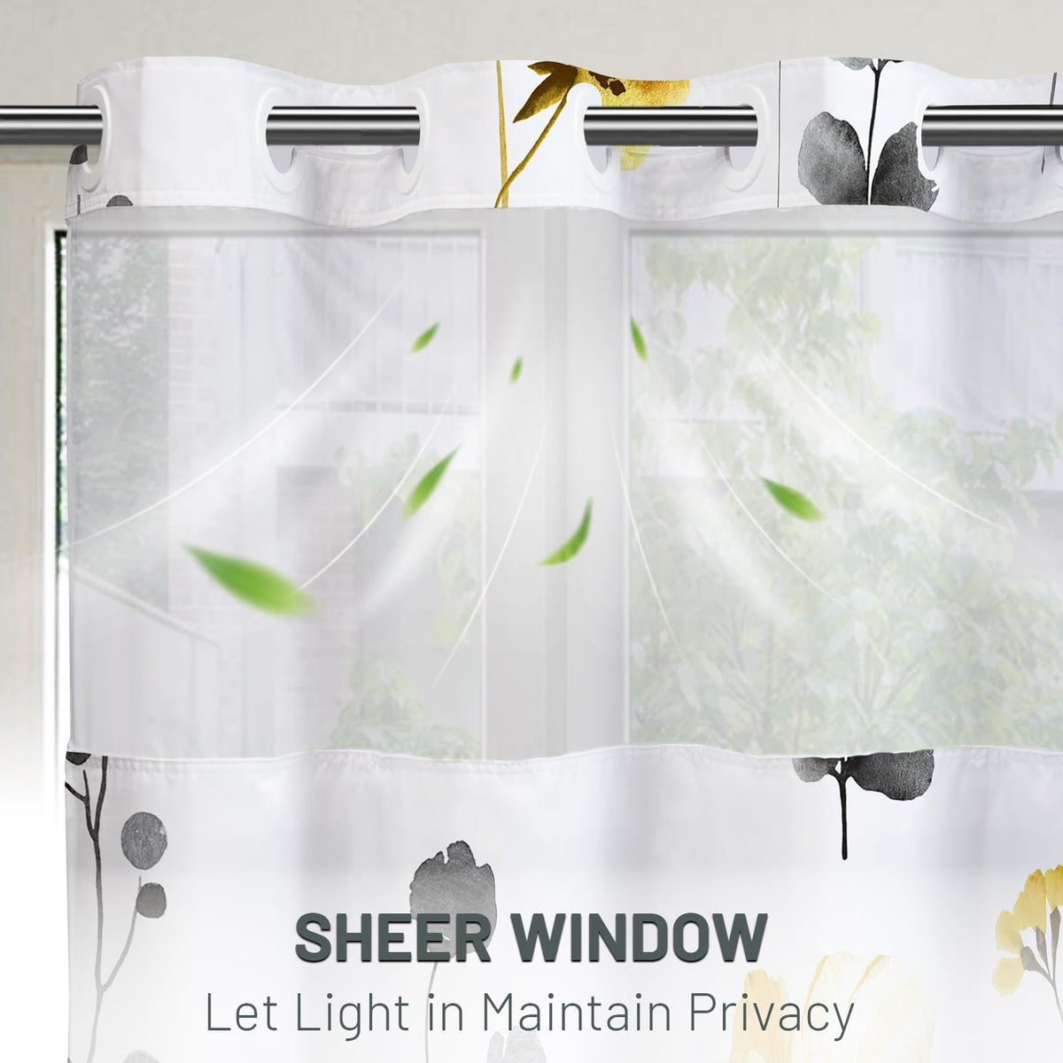 WITHLOC snap in liner fabric curtain for easy removal and cleaning