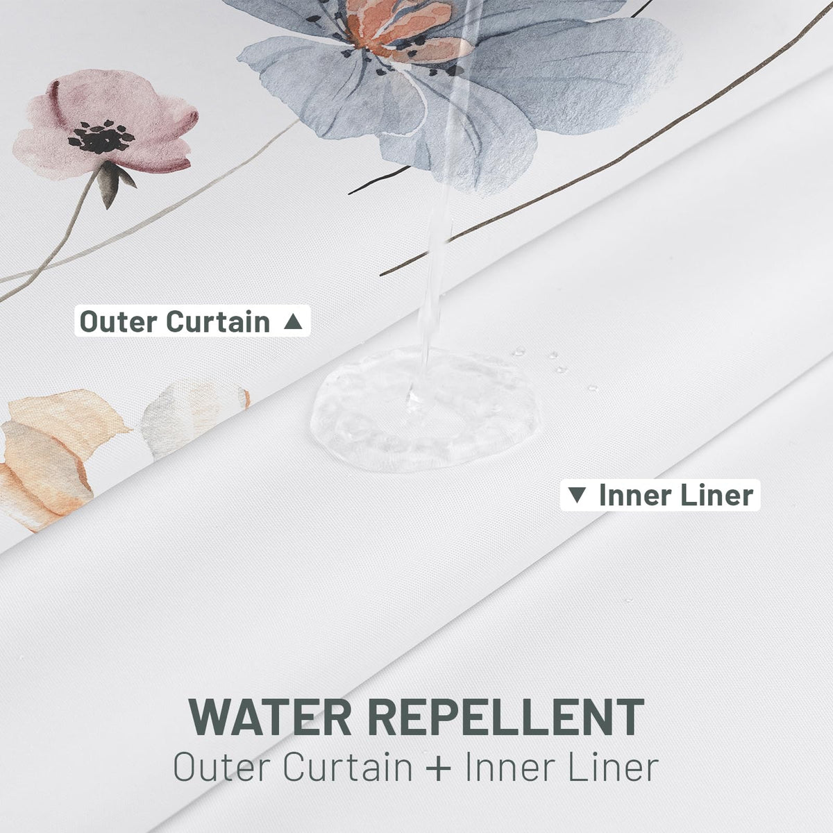 WITHLOC water-repellent fabric curtain resists splashes