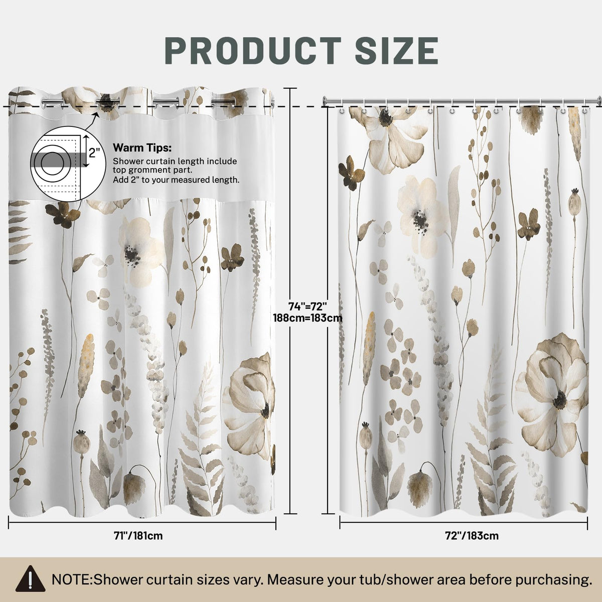 WITHLOC Water-repellent fabric helps keep the bathroom dry.