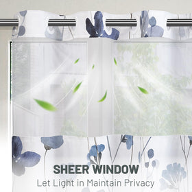 WITHLOC watercolor floral curtain detail shows vibrant blue flowers