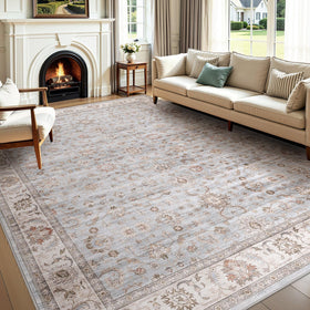 WITSHOCK 8x10 rug features a soft texture for a cozy living room underfoot.