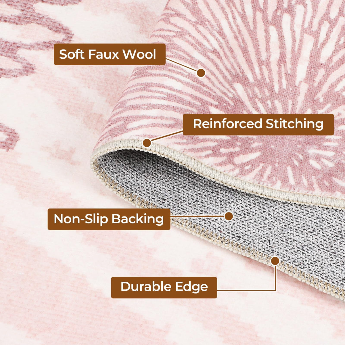 WITSHOCK kid-friendly rug ideal for nurseries and playrooms.