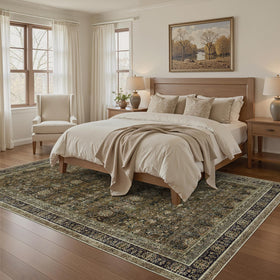 WITSHOCK rug with non-slip backing stays securely in place on floors.