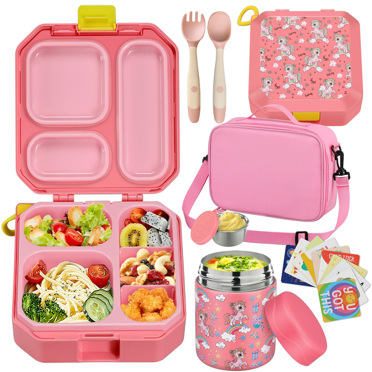 Wiwens bento box with open compartments helps keep meals organized for kids.