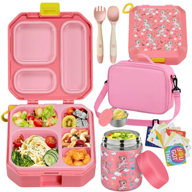 Wiwens bento box with open compartments helps keep meals organized for kids.