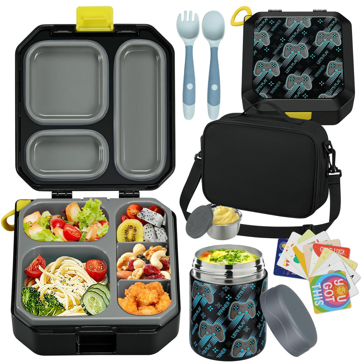 wiwens bento lunch box kids with six compartments for organized meals at school