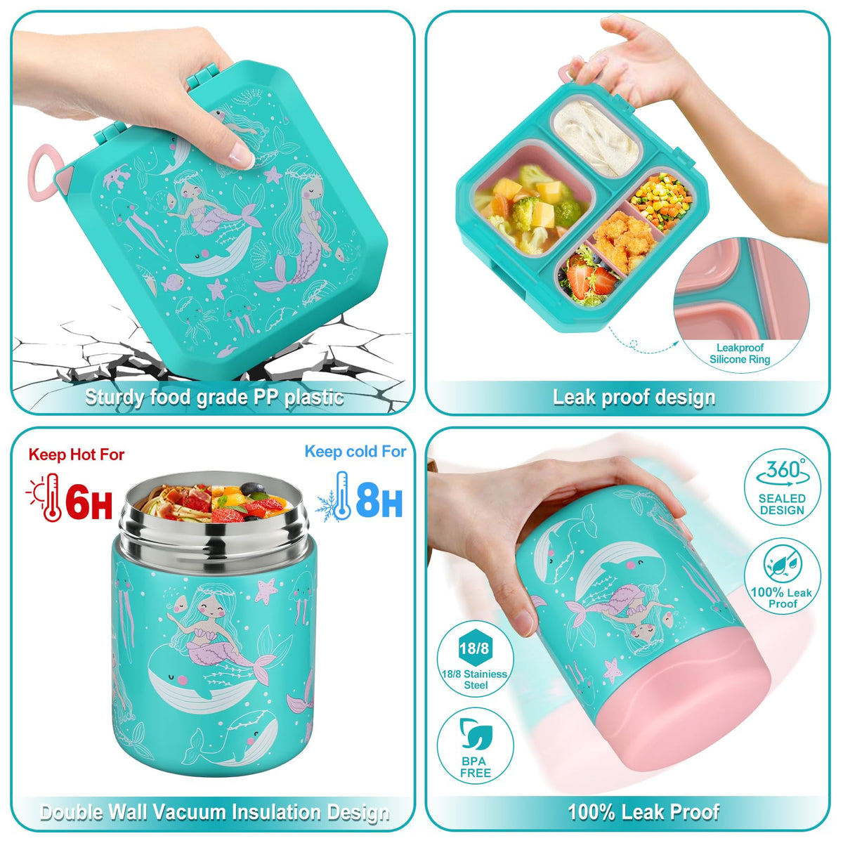 Wiwens five-compartment Bento with dividers for organized kid meals.