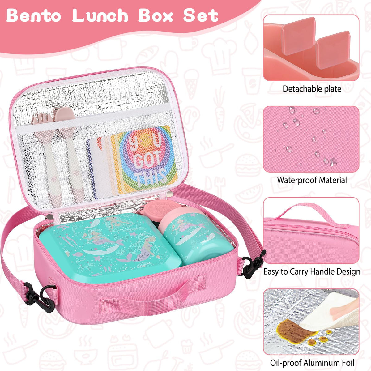 Wiwens insulated lunch bag keeps meals warm and easy to carry.
