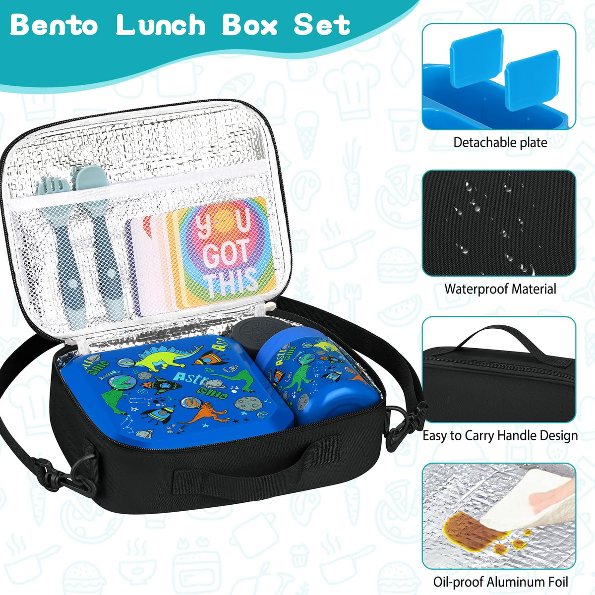 Wiwens insulated lunch bag design for easy carrying to school or trips