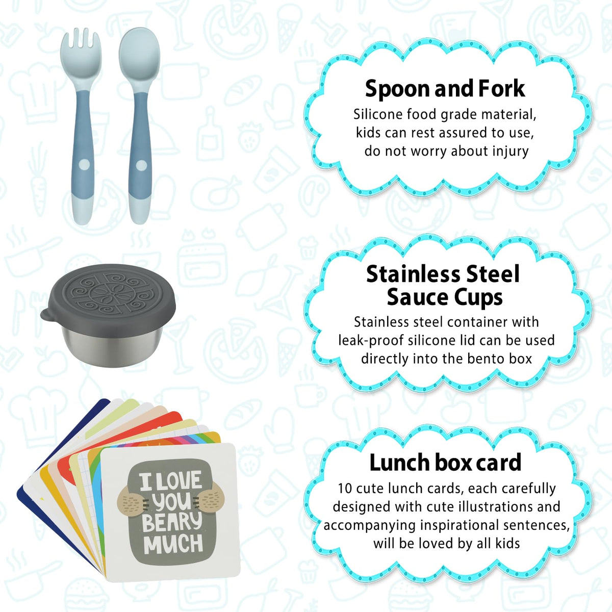 Wiwens stainless steel sauce cups keep sauces fresh inside sealed compartments