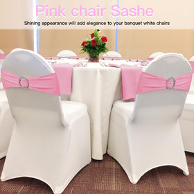 WJWHQ bridal shower chair sash in pink, adds soft color to decor