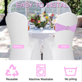 WJWHQ easy use pink chair sash over cover, no tying needed