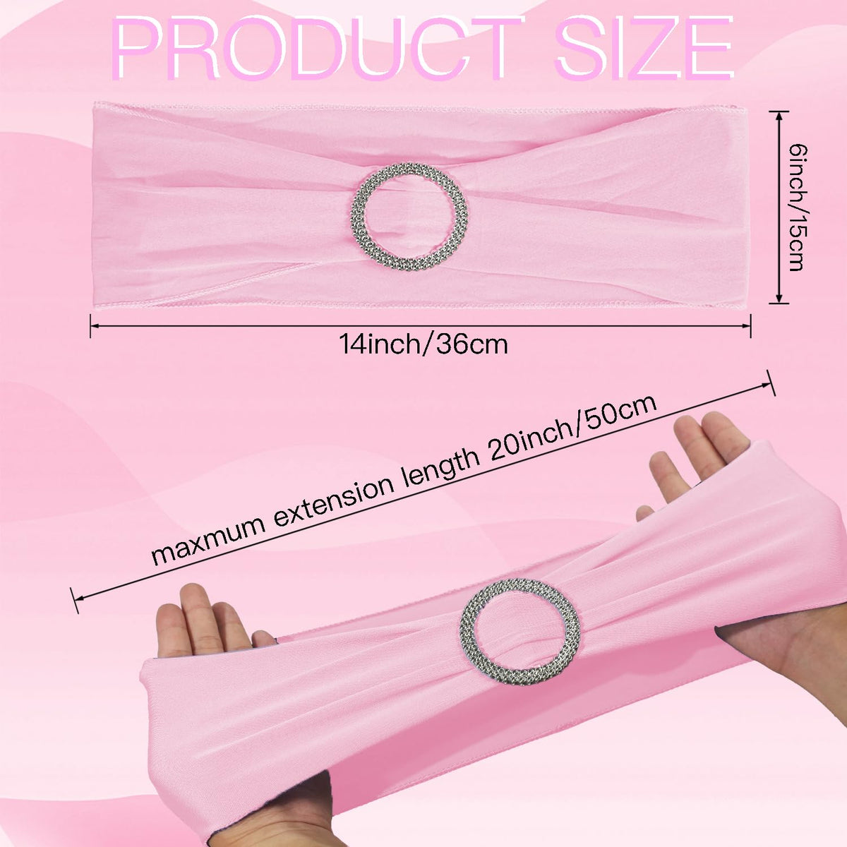 WJWHQ pink sash with buckle slider, secure fit for event chairs