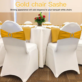 Washable and reusable WJWHQ chair sashes in gold