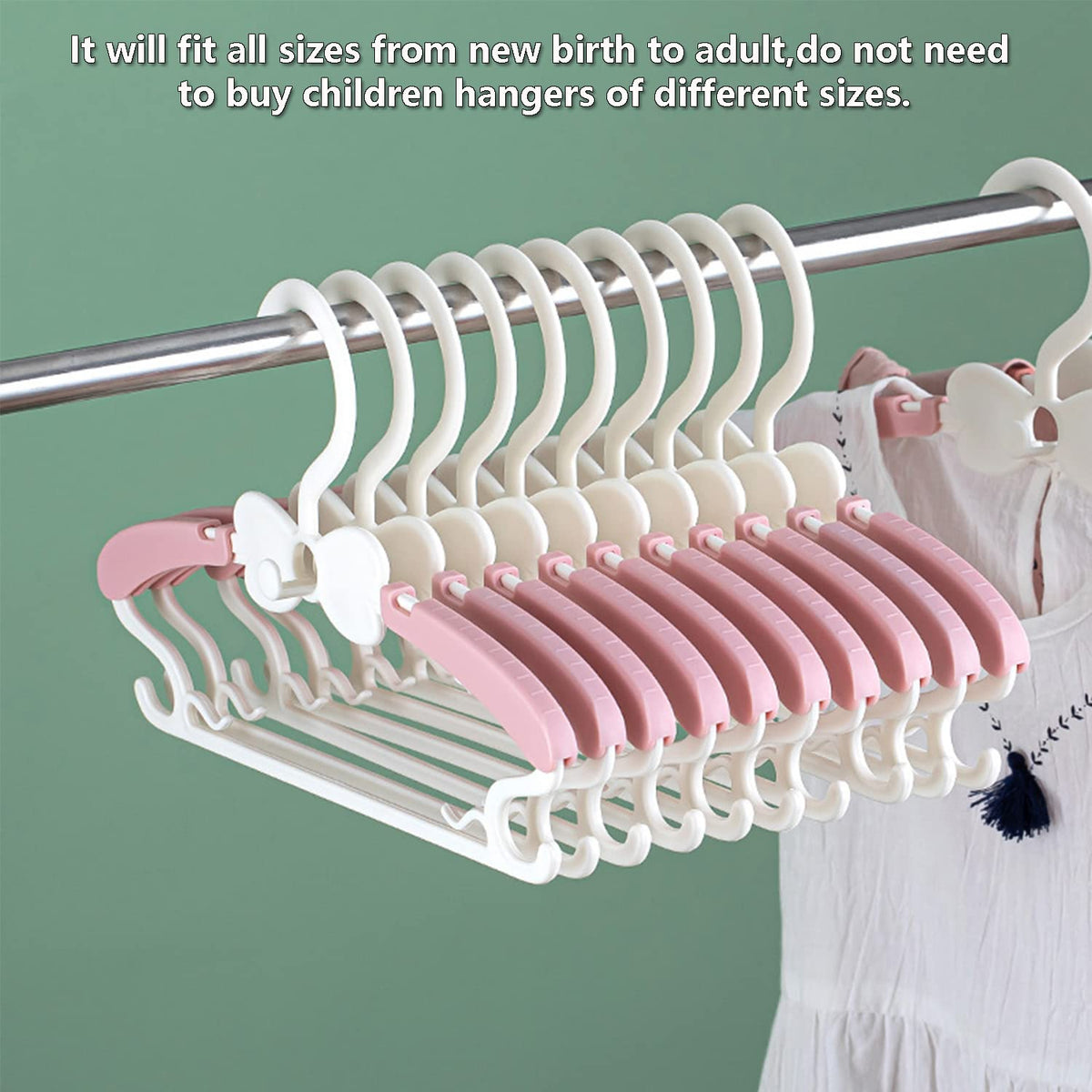WJWSKI pink opening hook 4 cm wide fits standard closet rods for easy mounting.