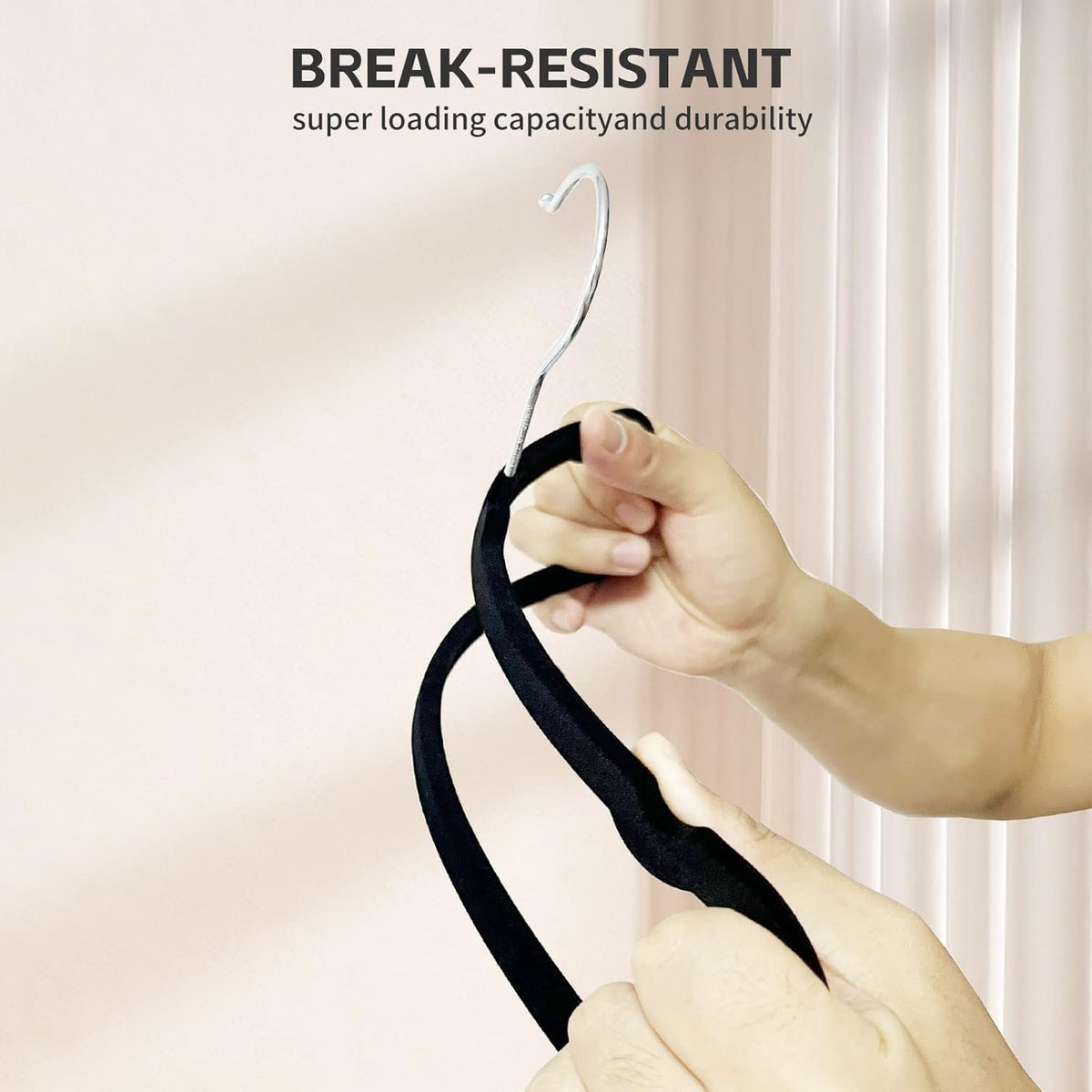 WJWSKI connector hooks enable stacking hangers for vertical closet organization.
