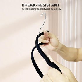 WJWSKI connector hooks enable stacking hangers for vertical closet organization.