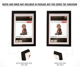 WKG Brands Black Frame with White Mat highlights classic comic display.