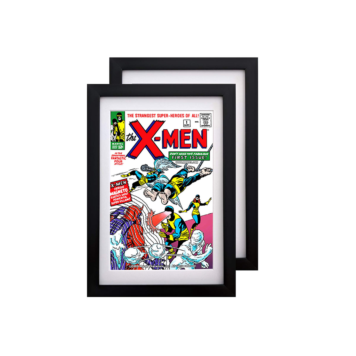 WKG Brands Comic Frame 2 Pack displays standard comics clearly.