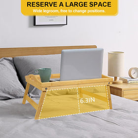 WKWKER bamboo tray with hollow handles for easy carrying