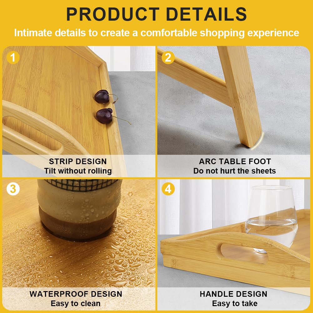 WKWKER bamboo bed tray used for laptop work on sofa
