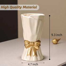 WLGRANJIA Bow Vase white gift-ready packaging for gifting occasions.